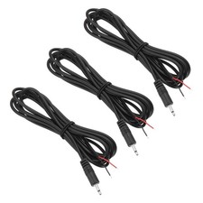 3pcs 3.5mm Male Jack 1/8" TRS 2 Plug 41mm 26AWG Pole Cable, 2m