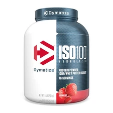 Dymatize ISO100 Hydrolyzed Whey Isolate, Low Sugar, Strawberry, 5Lbs