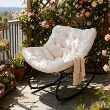Nest-Style Rocking Chair with Cushion Comfortable Lounge Armchair for Home
