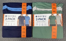 Soybu Active Tee Men's XXL Lot of 4 Navy, Blue, Green & Gray NWT
