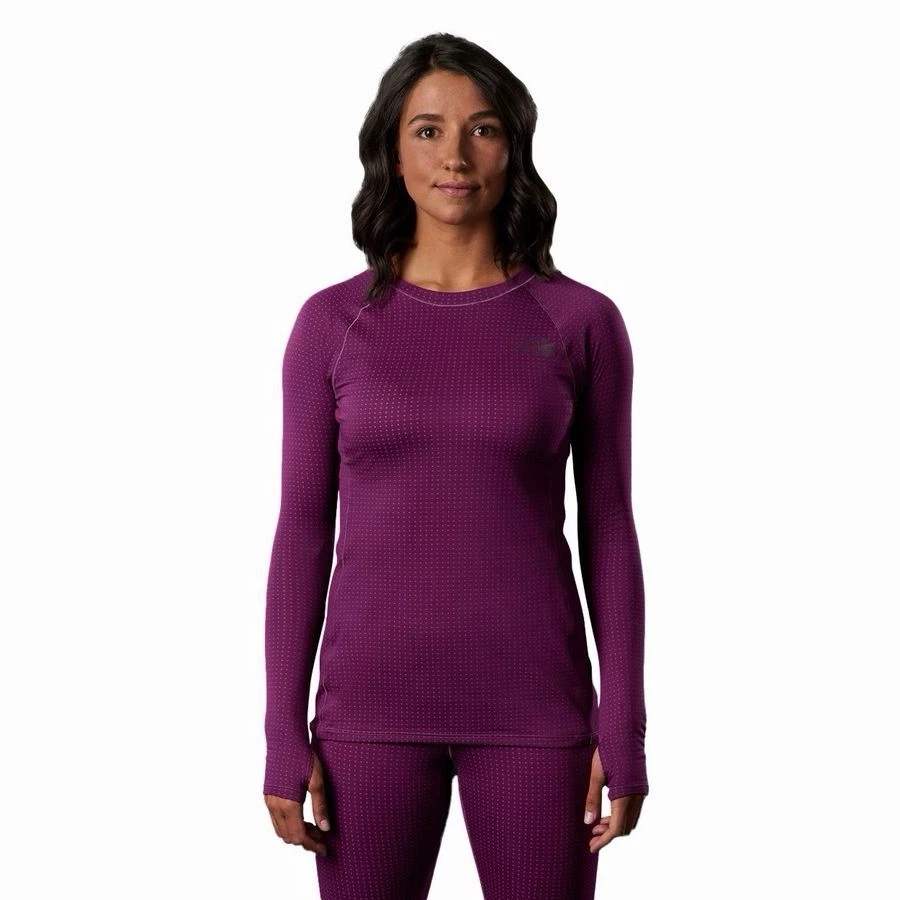 The North Face DotKnit Thermal Crew Womens Medium Purple Base Layer Top