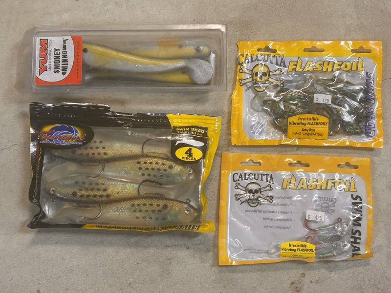 4 bags Soft Plastic Swim Baits Yum Calcutta Tsunami Pro Holographic