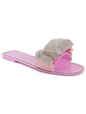 JUICY COUTURE Womens Pink Mixed Media Hollyn Round Toe Slip On Slide Sandals 6 M