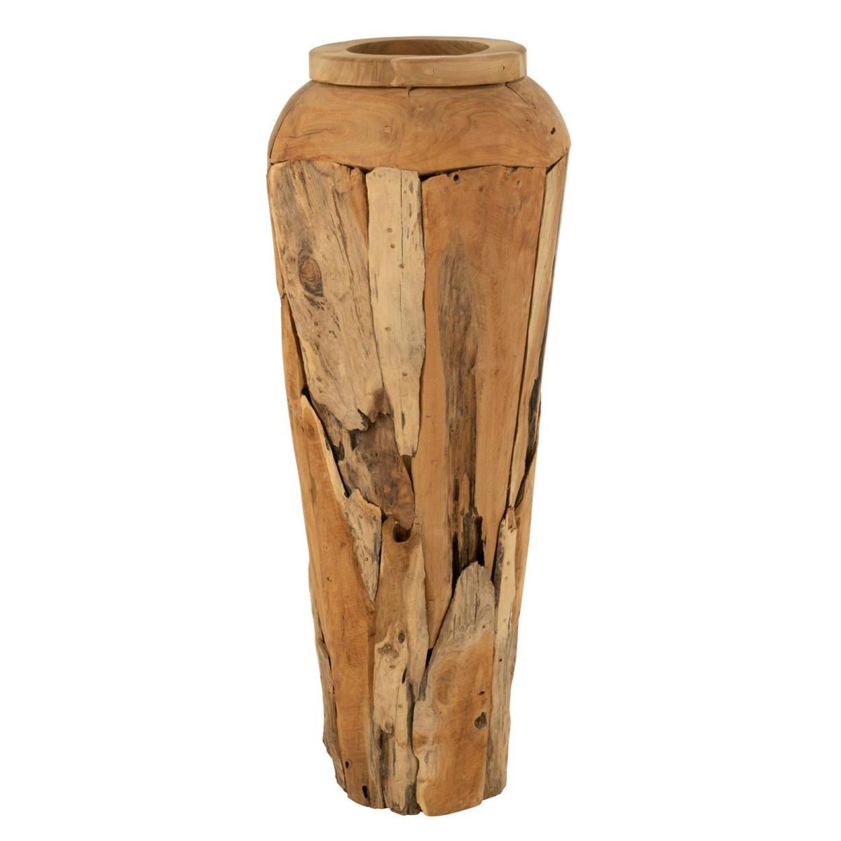 Vase en teck Scot 113cm, sculpture naturelle haut de gamme pour salon élégant