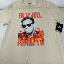 New Lee Graphic T Shirt Billy Joel We Didn't Start Fire Classic Fit L Rock Pop