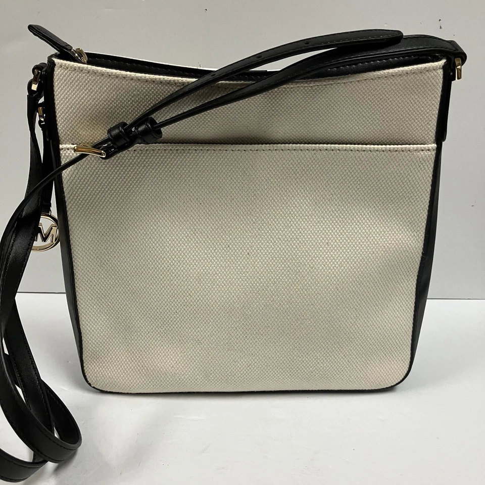 Nuevo sin etiquetas Michael Kors Jet Set Viaje Grande Lona Mensajero, Negro/Lino Foto 4 de 4