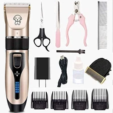 Professional USB Dog Clippers Low Noise Rechargeable Pet Trimmers Cordless Pe...