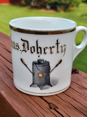 Antique Original Limoges Chas. Doherty Tinsmith Occupational Shaving Mug Crisp