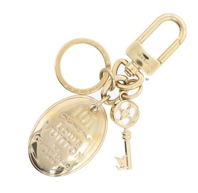 LOUIS VUITTON Bag Charm Gold Porto Cle Maison Metal M65086 LV Coin Plate Gp