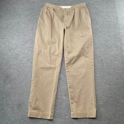 Polo Ralph Lauren Ethan Pants Men 33x32 Beige Pleated Grandpacore Normcore Slack
