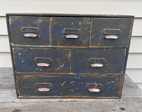 Rustic Industrial Apothecary Style 6 Drawer Storage Cabinet Organizer