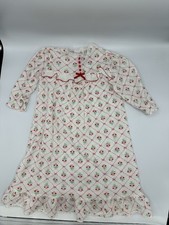 Vintage 1990S Girls Long Granny Nightgown Size 2T Heart Print
