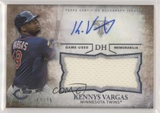 2015 Topps Triple Threads Unity Jumbo Relics Sepia 67/75 Kennys Vargas Auto 8em