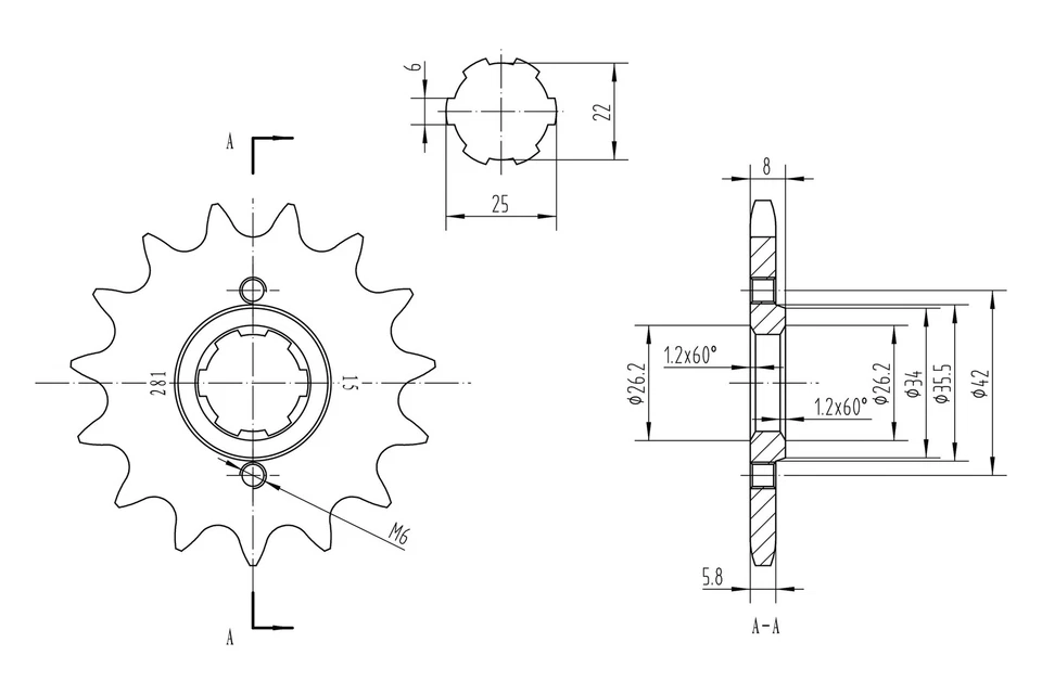For Honda XR600R 1988-1990 BikeMaster 965473 520 Series Sprocket — 第 2/2 张图片