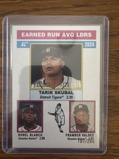 Topps Heritage 2025 AL ERA Leaders Skubal, Blanco, Valdez Bicentennial 101/200