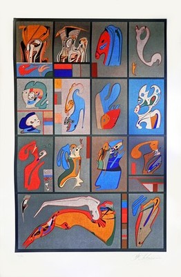 THE FALL OF ICARUS Extraordinary Large Lithograph pencil s/n by Mihail Chemiakin