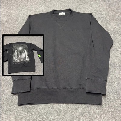 Norse Projects V Stitch Crew Terry Cotton Sweatshirt Pullover Men Small Black