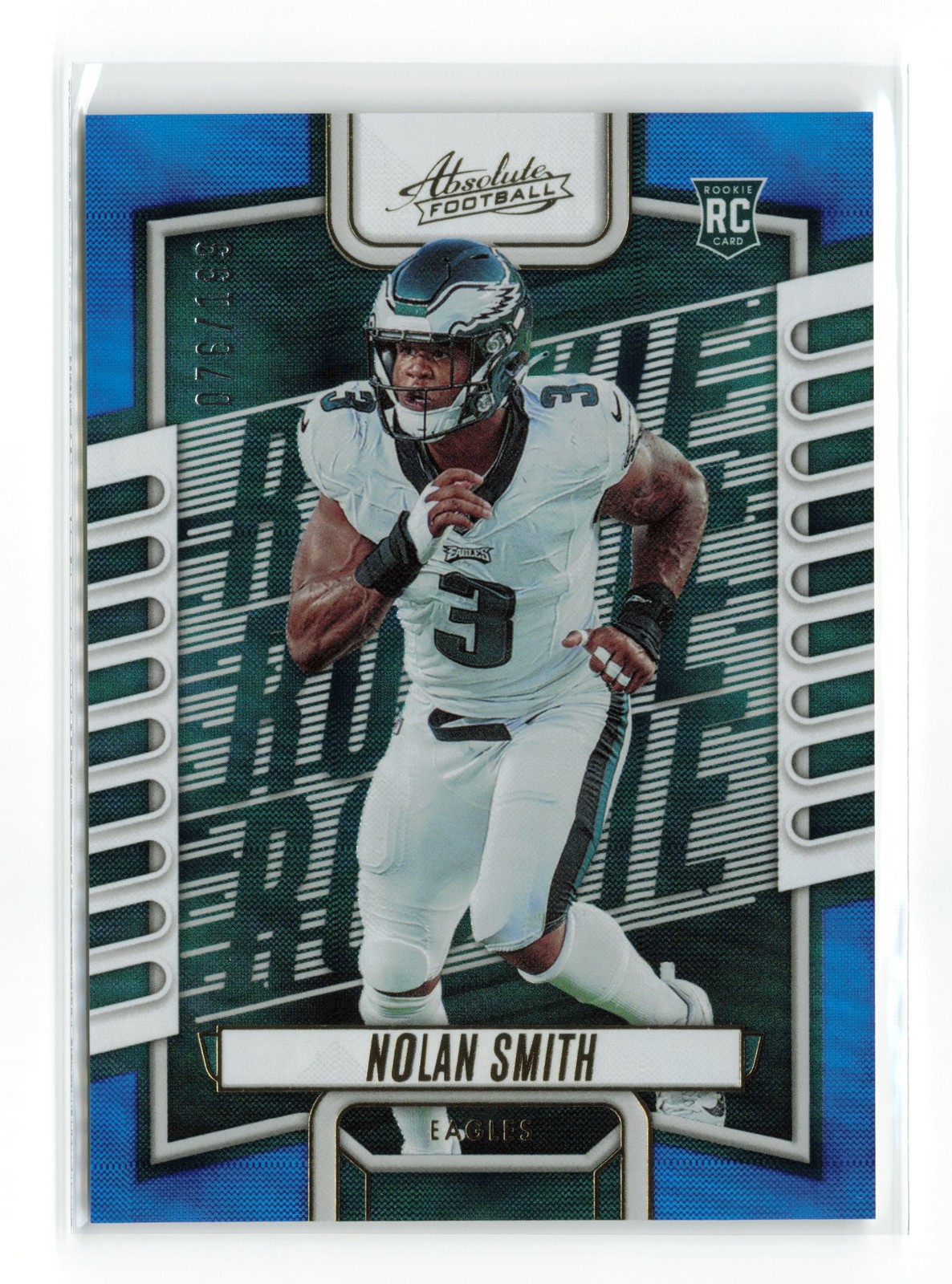 NOLAN SMITH #161 /199 2023 PANINI ABSOLUTE EAGLES RC BLUE