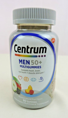 Centrum Men's 50+ Multigummies Multivitamin Assorted Fruit, 80 Ct, Exp 10/2026