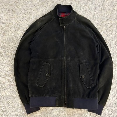 Baracuta G9 Suede Leather Harrington Jacket L Navy Vintage