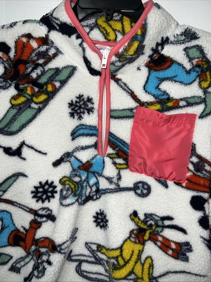 Pullover polar Disney Mickey Mouse invierno blanco para mujer Junior S Pluto Goofy Foto 3 de 4