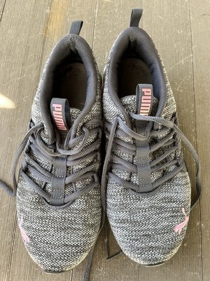 Women s Puma sneakers soft foam Plus, Grey With Pink, US W 7.5, Preowned