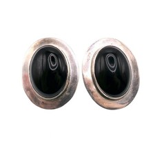 Vintage Sterling Silver  Oval Shape Black Ony...