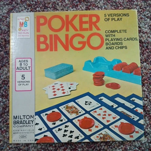 Vintage Poker Bingo Board Game By Milton Bradley 1972 Made In The USA COMPLETE