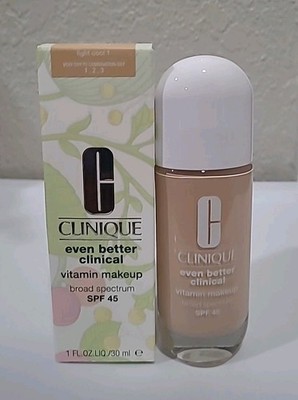 CLINIQUE Even Better Clinical Vitamin Makeup SPF 45  Light Cool 1   1  oz-  NEW 