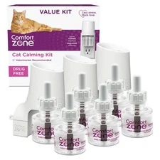 Comfort Zone Cat Calming Diffuser 3 Units 6 Refills Reduces Stress Behaviors