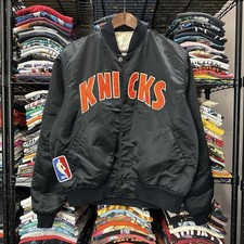 Vintage Starter New York Knicks Black Satin Jacket Rare Size Large