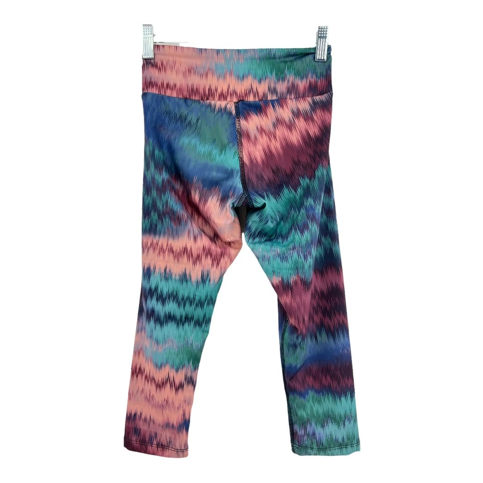 Leggings de yoga KOS XS azul púrpura rosa estampado de sangrado Foto 3 de 4