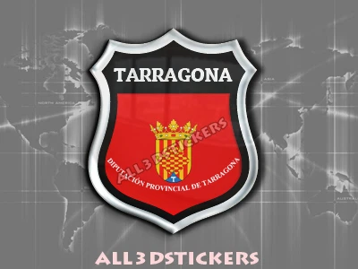 Pegatina Emblema 3D Relieve Bandera Tarragona - Todas las Banderas del MUNDO - Imagen 1 de 1