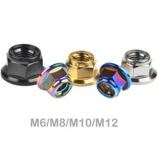 M6 M8 M10 M12 Titanium Ti Flange Nuts Bicycyle rear chain plat Self-locking Nut 