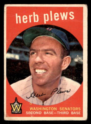 1959 Topps Baseball #373 Herb Plews PR (Filler) *RC2