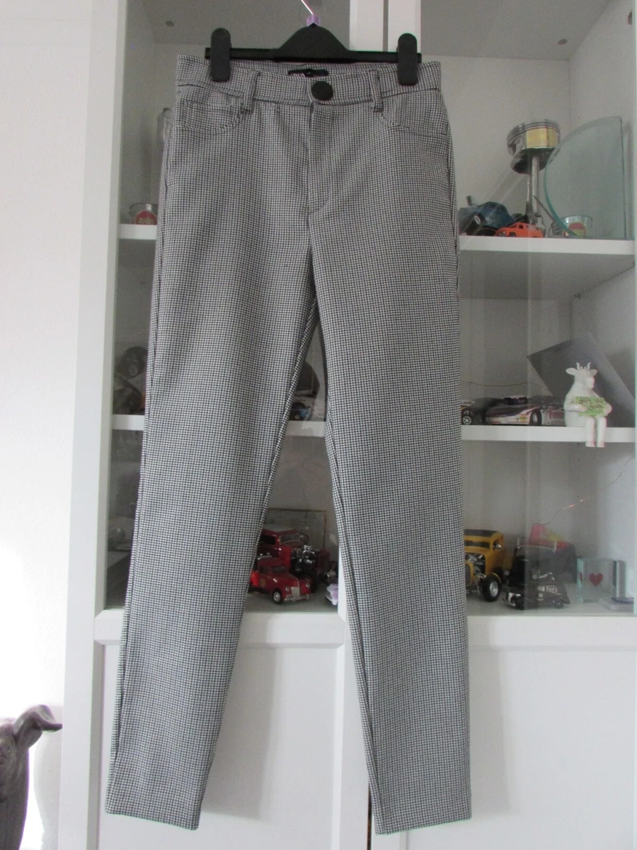 ZARA Skinny Dogtooth Check Trousers Size M UK Small 12 eBay