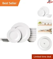 Classic White Porcelain Dinner Set - Oven and Freezer-Safe Plates and Bowls