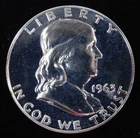 1963 Franklin Half Dollar PR Proof 90% Silver Coin US Mint