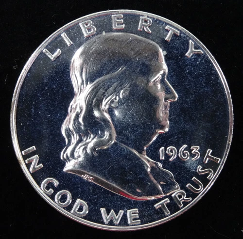 1963 Franklin Half Dollar PR Proof 90% Silver Coin US Mint