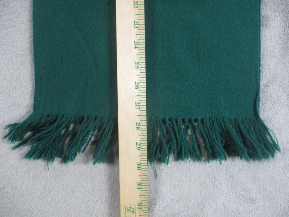 Bufanda Vintage Verde Sólido Adulto Flecos Preppy Clásica 11.5x60 Usada en Excelente Condición Foto 4 de 4