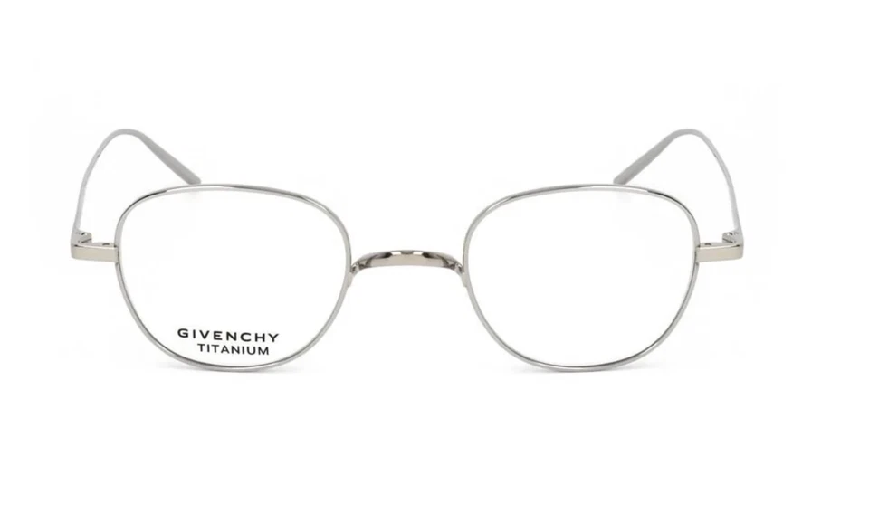 Nuevas gafas GIVENCHY GV50017U 016 45-23 145 plateadas de titanio con puente de silla de montar Foto 2 de 4