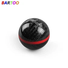Carbon Fiber Ball Manual MT Gear Shift Shifter Knob W/Red Stripe Universal