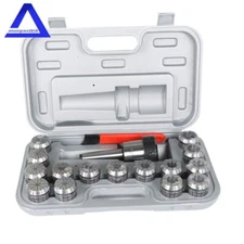 17Pcs MT3 ER-40 Set Spring Collet Chuck 1/2"-20 Thread Set 0.0005" With Case