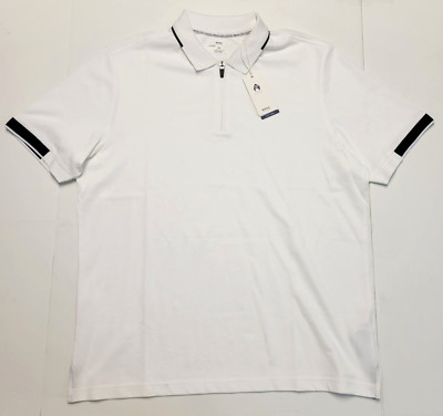 $145 New BRAX 1/4 Zip Polo Collar Shirt Men XL X-LARGE White PERCY Ultralight