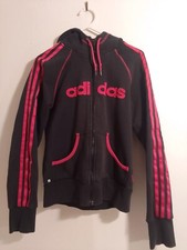 Adidas Women's Full Zip Hoodie Tracktop Size 10 Small Cotton Polyester 