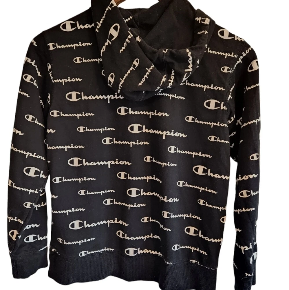 Champion Kids Black and White Hoodie Size Medium eBay