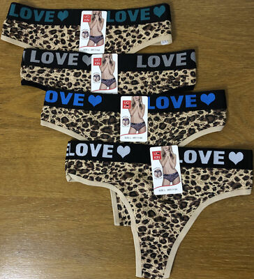 4er Pack Damen String Tanga Slips Baumwolle Panty Set Panties Unterhose Qualität