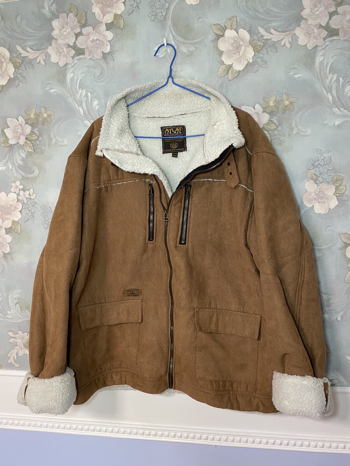 Atlas For Men Sherpa Aviator Lined Winter Autumn Jacket Brown Size XXXL