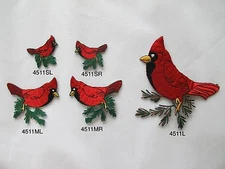 #4511 Large,Medium,Small Size Cardinal Bird On Branch Embroidery Applique Patch