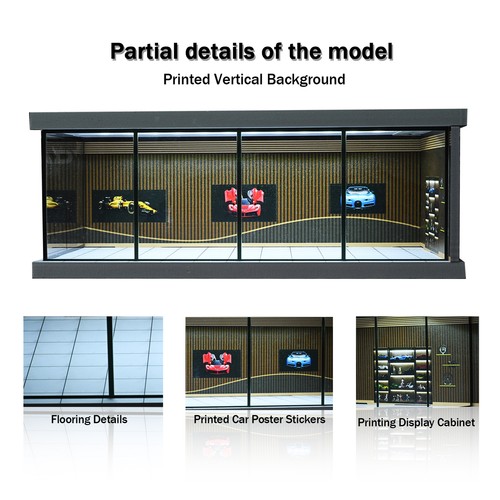 Diorama 1:64 City Car Showroom Model LED Lighting Car Garage Scene Model Display - Picture 35 of 70